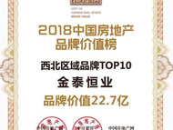 金泰恒业荣膺“2018中国房地产品牌价值榜”双项大奖