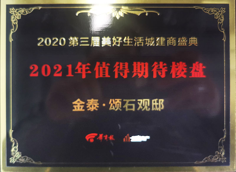 金泰·颂石观邸荣获“2021年值得期待楼盘”